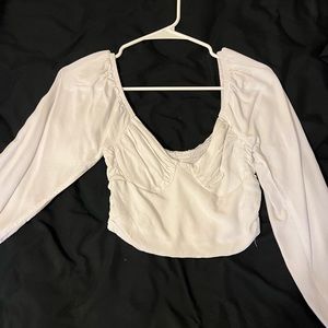 Pacsun LA hearts white puff sleeved crop top. Size Small